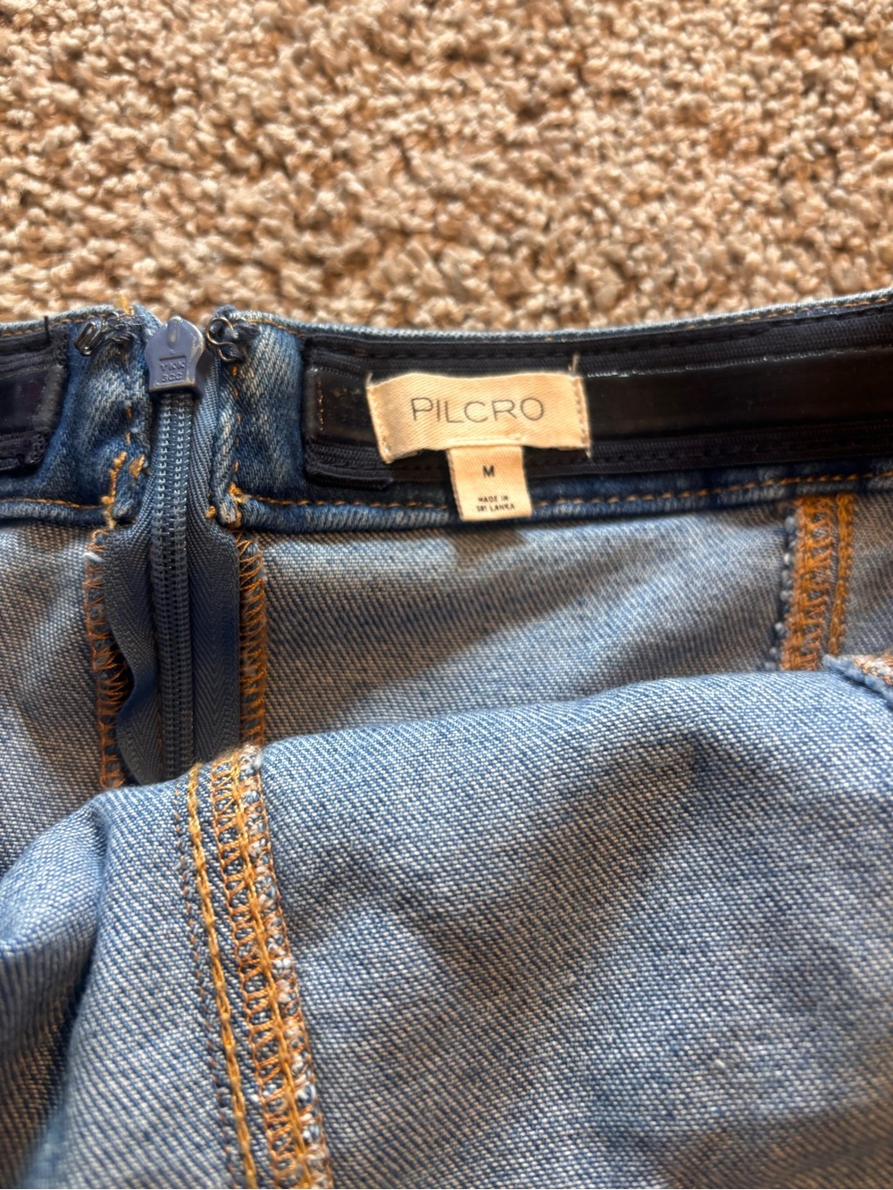 Pilcro Strapless Dark Blue Denim Dress with Front Slit - Picture 5 of 10